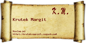 Krutek Margit névjegykártya